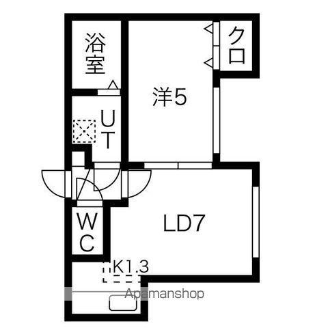 アドバンス南郷14(1LDK/2階)の間取り写真