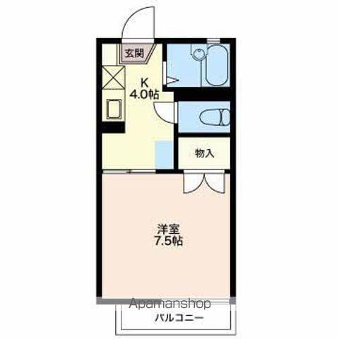 ディアス平林(1K/1階)の間取り写真