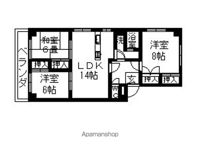 ビレンテ守山(3LDK/2階)の間取り写真