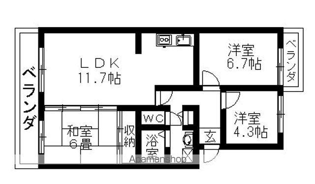 リヴィエール1(3LDK/2階)の間取り写真