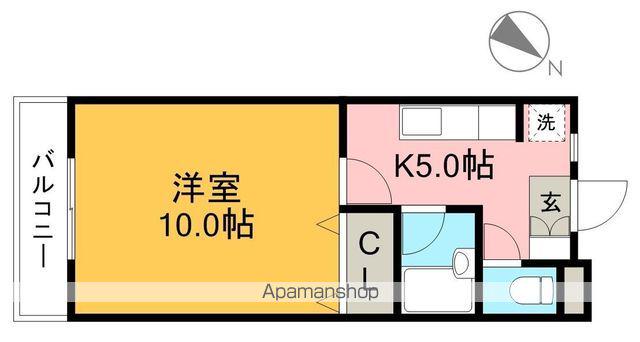 アシェル(1K/1階)の間取り写真