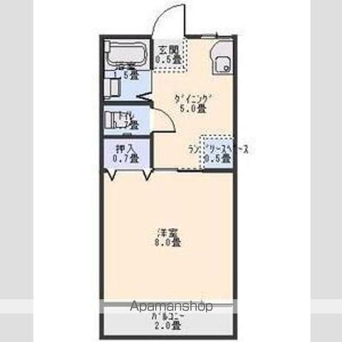 カルムK(1K/2階)の間取り写真