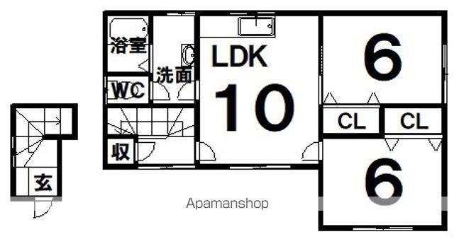 フレンドハイツ(2LDK/2階)の間取り写真