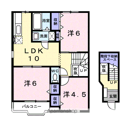 和歌山電鐵貴志川線 貴志駅 徒歩6分 2階建 築26年(3LDK/2階)の間取り写真