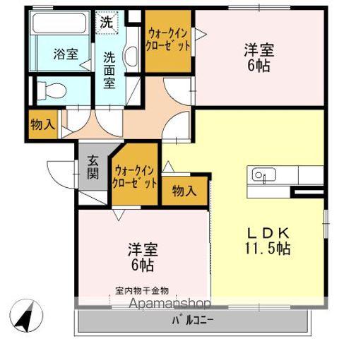 コージィーコートA(2LDK/3階)の間取り写真