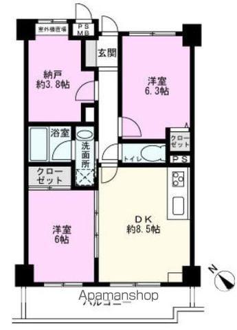 ライオンズマンション草加東 6階階 間取り