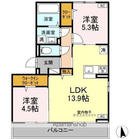 DーROOM富士見Ⅱ(2LDK/3階)の間取り写真