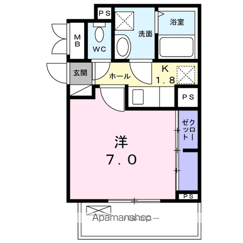 メゾンルミネ 中町(1K/2階)の間取り写真