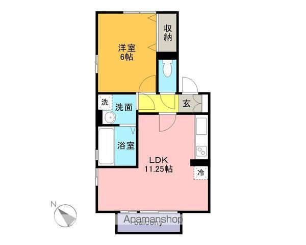 カーサビアンカ(1LDK/1階)の間取り写真