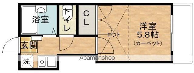 なぎさハウス(1K/2階)の間取り写真