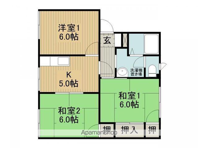 タウニィハイブリッジC棟(3K/1階)の間取り写真