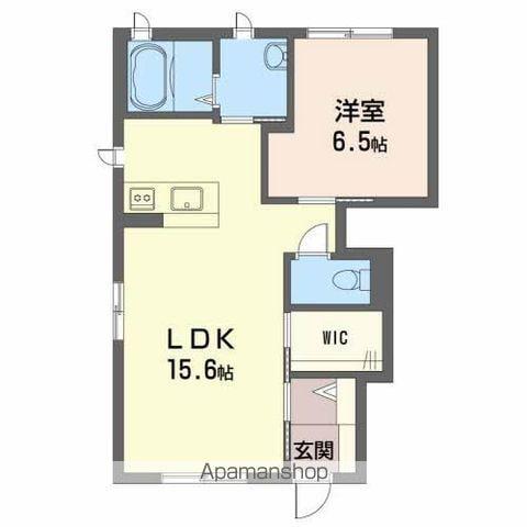 フォルテコート久万ノ台A棟(1LDK/1階)の間取り写真