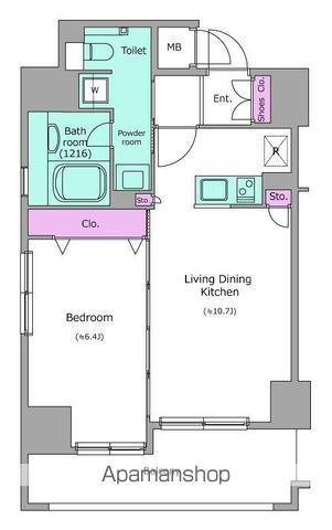 レジディア秋葉原(1LDK/2階)の間取り写真