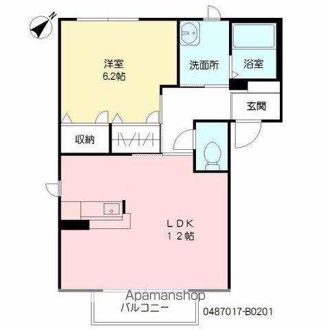 モスティサークⅡ(1LDK/2階)の間取り写真