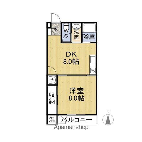 COCO大宮B棟(1DK/2階)の間取り写真