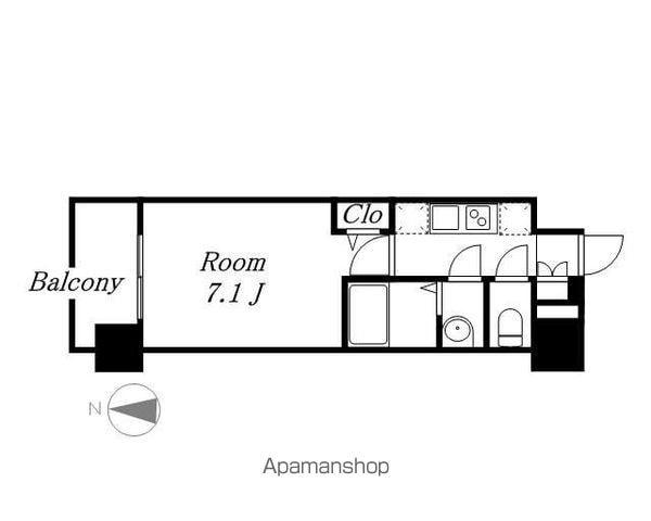 メイクスデザイン鶴舞(1K/6階)の間取り写真