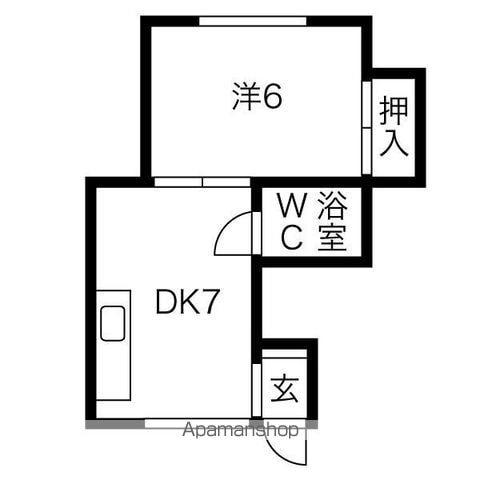 リベルタ発寒(1DK/2階)の間取り写真