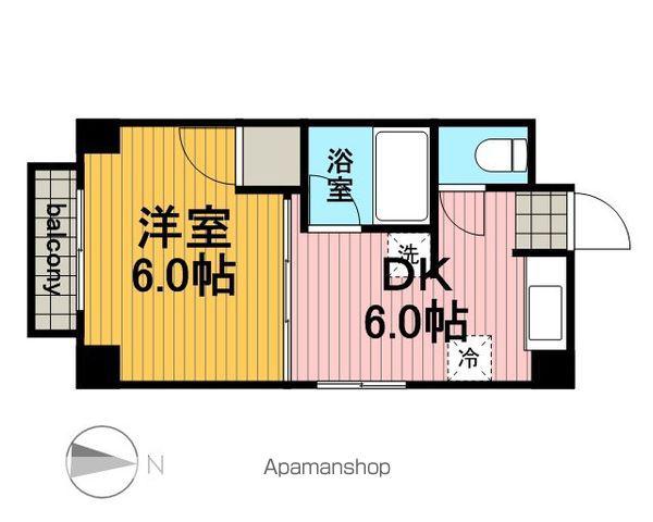 さつきビル(1DK/2階)の間取り写真