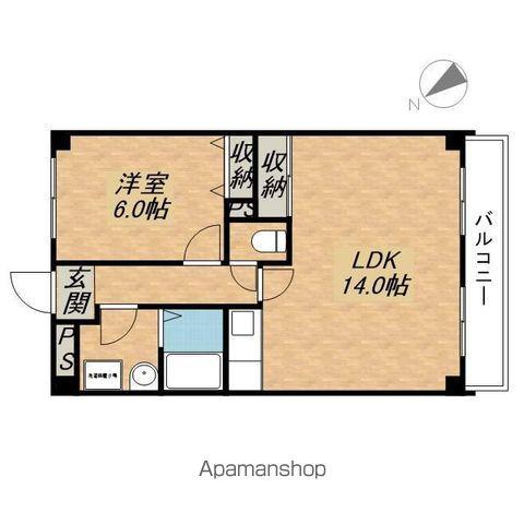 シャンセ虫生野(1LDK/3階)の間取り写真