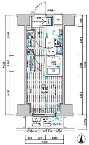 メインステージ千住中居町(1K/3階)の間取り写真