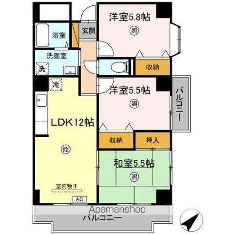 ハーヴェスト本郷(3LDK/2階)の間取り写真