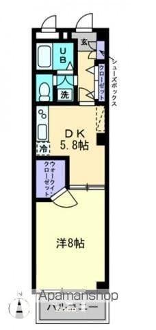 スピリア三条(1DK/1階)の間取り写真