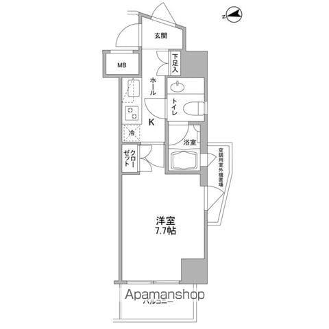 コンフォリア東中野DEUX(1K/6階)の間取り写真