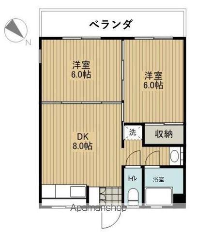 ソフィア・N(2DK/3階)の間取り写真