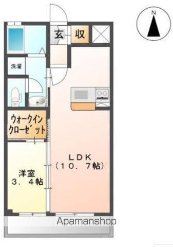 レマーレ1(1LDK/1階)の間取り写真