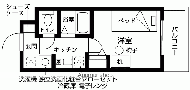 いとLABプラスレジデンスA棟(1K/4階)の間取り写真