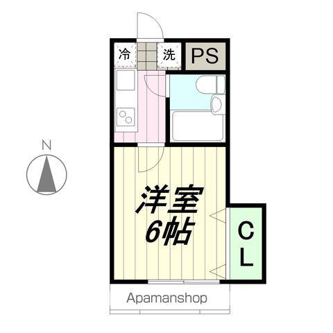 コーポ友(1K/2階)の間取り写真