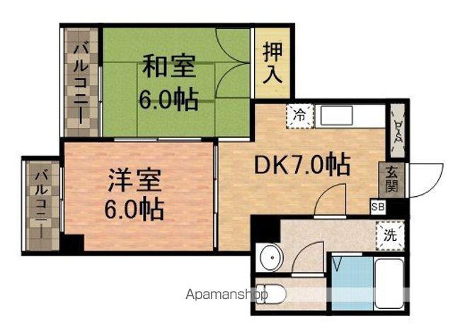 プラムメゾンⅢ(2DK/4階)の間取り写真