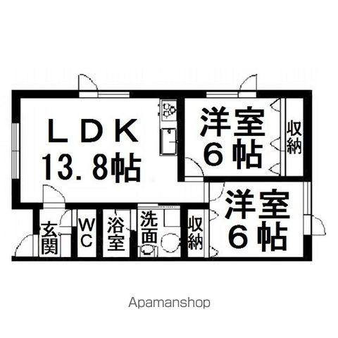 ファミールとん田西I(2LDK/1階)の間取り写真