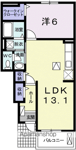 プルメリア Ⅱ(1LDK/1階)の間取り写真