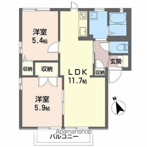 ラ・プランタン(2LDK/2階)の間取り写真