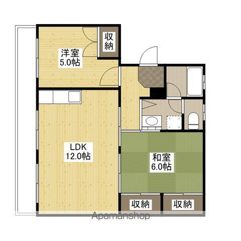 田中マンション(2LDK/4階)の間取り写真