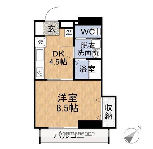 メゾンデボア(1DK/4階)の間取り写真