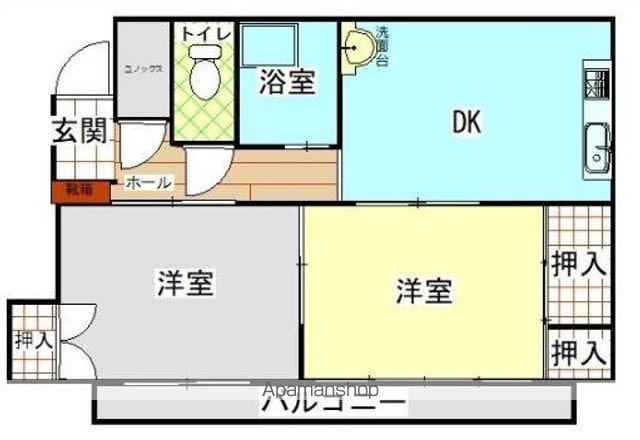 春日第一ビル(2DK/3階)の間取り写真