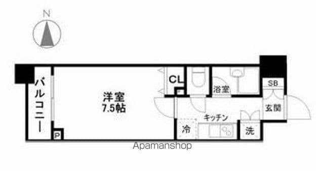 スペーシア秋葉原(1K/12階)の間取り写真