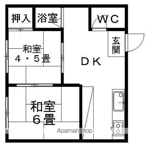 メゾンシラカワ(2DK/2階)の間取り写真