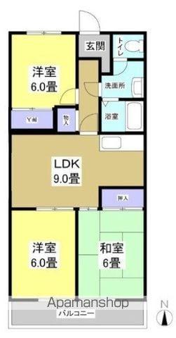 Uコート(3DK/3階)の間取り写真