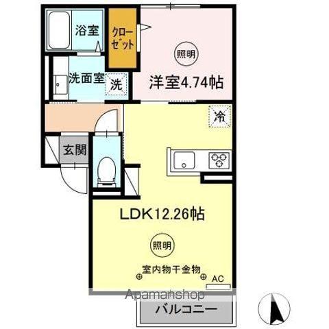 FONTAINE和賀 2(1LDK/2階)の間取り写真