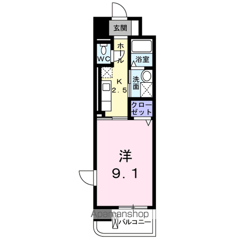 グランツ柏の葉(1K/3階)の間取り写真