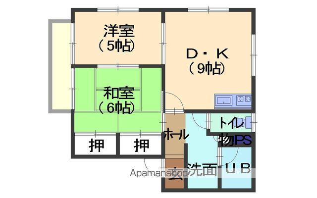 フォレスタA棟(2DK/2階)の間取り写真