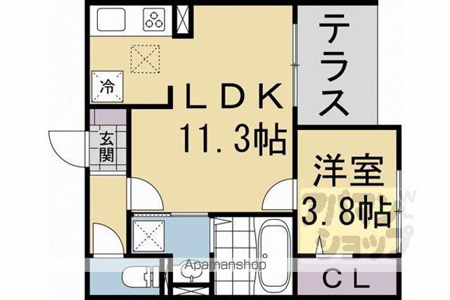 D-ROOM葛野大路御池(1LDK/1階)の間取り写真