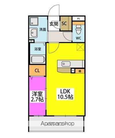 RAY GRAYD SHINONOME(1LDK/2階)の間取り写真