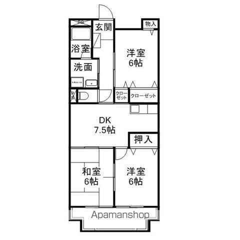 リンピアTOMO(3DK/2階)の間取り写真