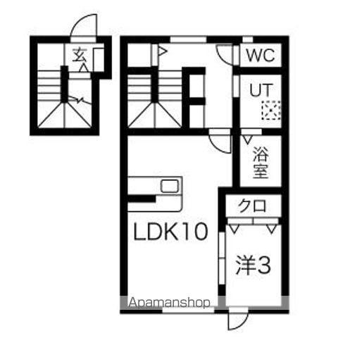 INFINITY SAGAE・I(1LDK/2階)の間取り写真