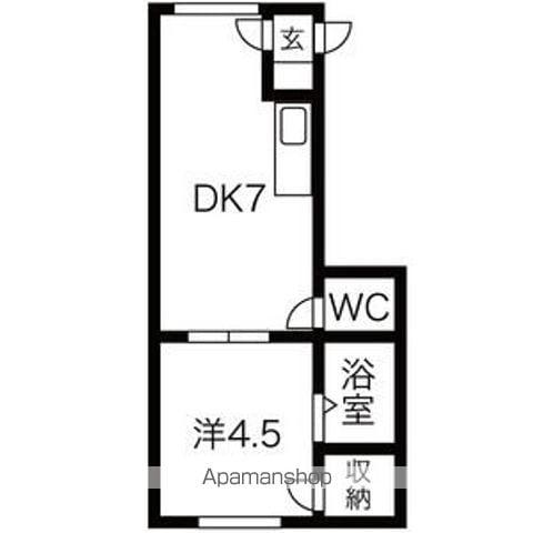 中神マンション(1DK/2階)の間取り写真