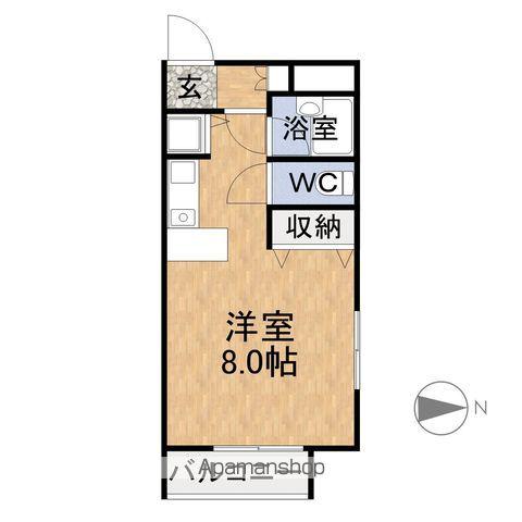 ヴェルヴィ豊岡(ワンルーム/1階)の間取り写真